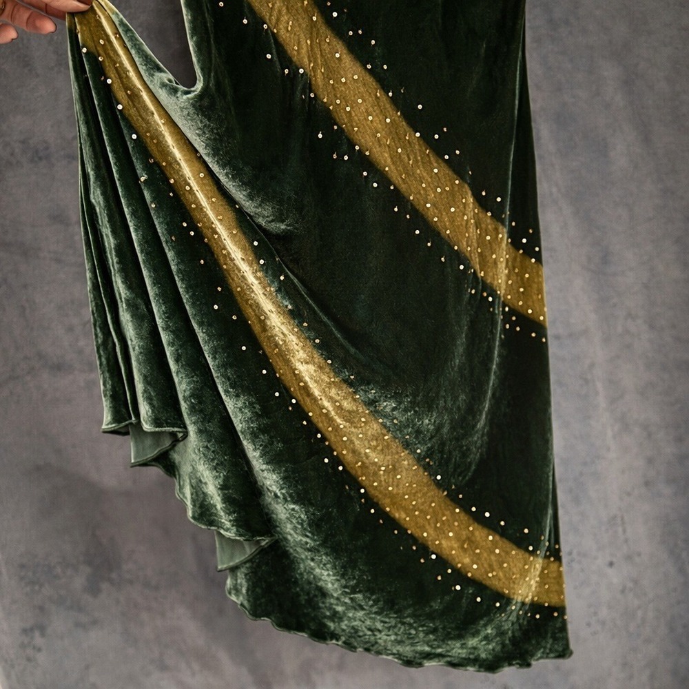 Vintage Nougat London Silk Blend Velvet Bias Skirt Y2K Whimsigoth Fairy Grunge - Picture 2 of 8